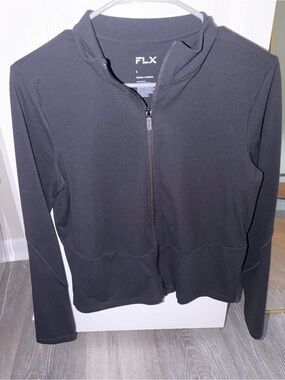 FLX Black Full-Zip Active Jacket